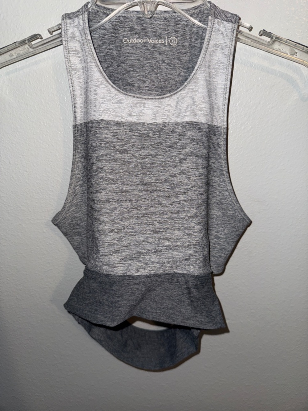 Outdoor Voices Heathered Gray Layered Ruffle Tank